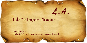 Lézinger Andor névjegykártya